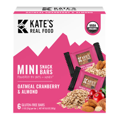 Kate's Real Food Oatmeal Cranberry and Almond Bars - 6-2.2 Oz - Image 1