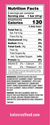 Kate's Real Food Oatmeal Cranberry and Almond Bars - 6-2.2 Oz - Image 3