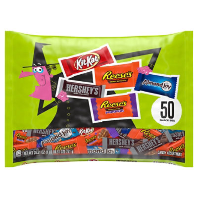 Hershey Assorted Flavored Snack Size Halloween Candy Variety Bag 50 Count - 26.51 Oz - Image 1