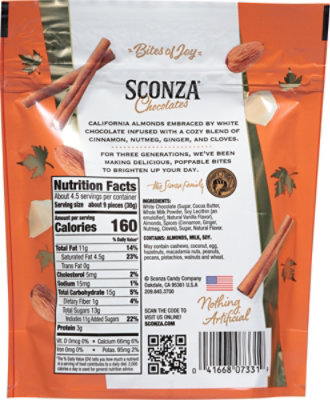 Sconza Pumpkin Spice Chocolate Almond - 4.5 Oz - Image 6