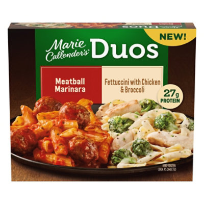 Marie Callender's Duos Meatball Marinara Fettuccini With Chicken & Broccoli Frozen Meal - 14 Oz - Image 1