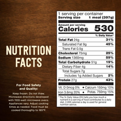 Marie Callender's Duos Meatball Marinara Fettuccini With Chicken & Broccoli Frozen Meal - 14 Oz - Image 4