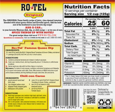 RO-TEL Original Diced Tomatoes And Chilies - 4-10 Oz - Image 6