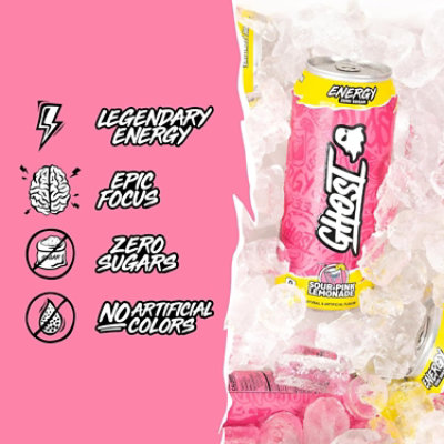GHOST Sour Pink Lemonade Energy Drink - 12 Fl. Oz. - Image 5