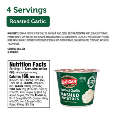 Idahoan Roasted Garlic Cups - 4-1.5 Oz - Image 4