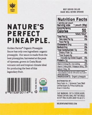 Golden Farms Organic Pineapple Pouch - 4-3.17 OZ - Image 6