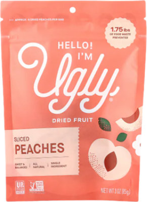 Hello Im Ugly Peaches Dried - 3 OZ - Image 1