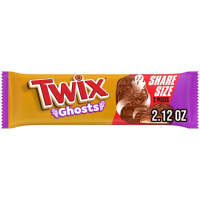 TWIX Ghosts Caramel Chocolate Halloween Cookie Candy Bars Share Size - 2.12 Oz - Image 1