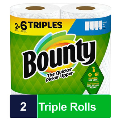 Bounty Select A Size White Two Triple Rolls  - 6 Rl - Image 1