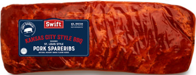 Swift Pork Spareribs St Louis Kansas City Style - 3.5 Lb - Image 1