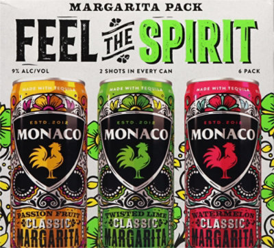 Monaco Margarita Tequila Vareity Pack - 6-12 Fl. Oz. - Image 5