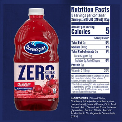 Ocean Spray Zero Sugar Cranberry 64oz - 64 FZ - Image 4