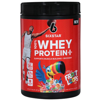 Six Star Pro Nutrition 100% Whey Protein Plus Powder, Kellogg's Froot Loops 1.8 lbs