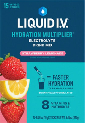 Liquid I.V. Hydration Multiplier Strawberry Lemonade Electrolyte Powder Drink Mix - 15 Count - Image 2