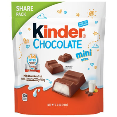 Kinder Chocolate Mini Milk Chocolate Bar with Creamy Milky Filling Share Pack 34 Minis - 7.2 Oz - Image 1