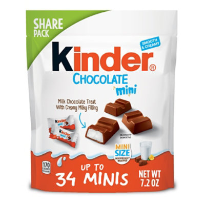 Kinder Chocolate Mini Milk Chocolate Bar with Creamy Milky Filling Share Pack 34 Minis - 7.2 Oz - Image 1