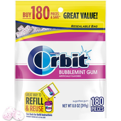 Orbit White Bubblemint Gusseted Bag - 180-8.8 Oz - Image 1