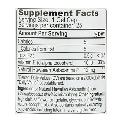 Nutrex Hawaii BioAstin Hawaiian Astaxanthin - 12 mg - 25 Gel Caps - Image 3