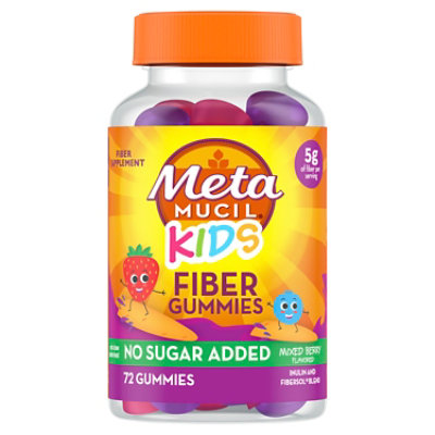 Metamucil Kids Fiber Supplement Gummies, No Sugar Added- 72 Count - Image 2