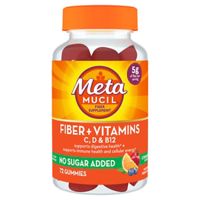 Metamucil Fiber Supplement Gummies Plus Vitamins C, D, & B12, 72 Gummies - 72 Count - Image 1