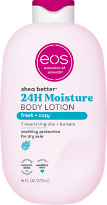 eos Shea Better Body Lotion- Fresh & Cozy, 24H Moisture for Dry Skin, 16 fl oz