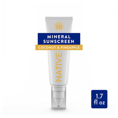 Native Coconut & Pineapple Mineral Face Sunscreen Lotion SPF 30 - 1.7 Fl. Oz. - Image 1