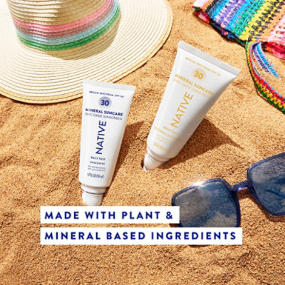 Native Coconut & Pineapple Mineral Face Sunscreen Lotion SPF 30 - 1.7 Fl. Oz. - Image 6
