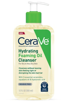 CeraVe Hydrating Foaming Oil Cleanser - 12 Fl. Oz. - Image 1
