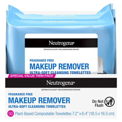 Neutrogena Fragrance Free Makeup Remover Facial Wipes - 50 Count - Image 2