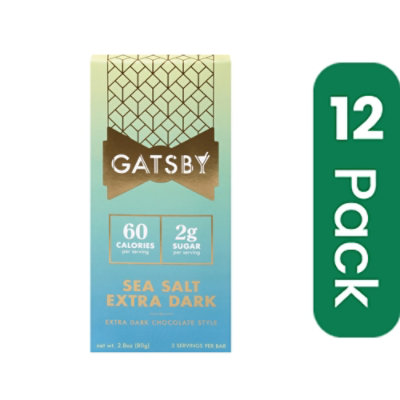 Gatsby Bar Sea Salt Extra Dark Chocolate 2.8 oz (Pack Of 12) - Image 1