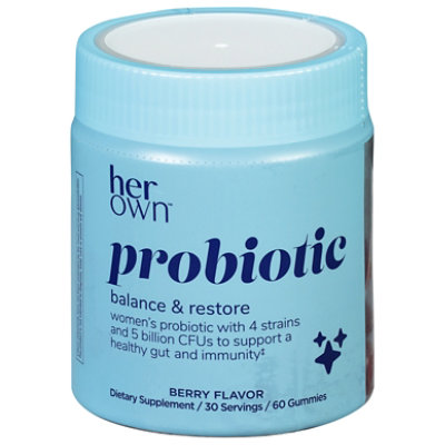 Her Own Probiotic Berry Flavor Gummies - 60 Count - Image 3