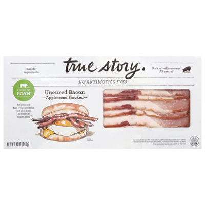 True Story Uncured Bacon Applewood Smoked - 12 Oz. - Image 2