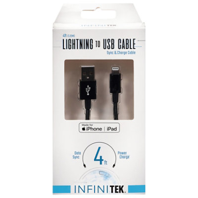 Lightning To USB Black Cable 4 Ft - Each - Image 2