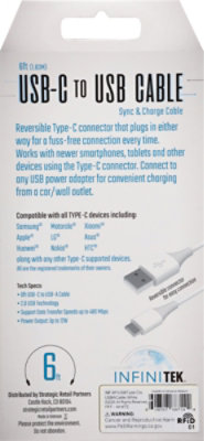 Inf-6ft Usb type-c to usb cable white - Each - Image 3