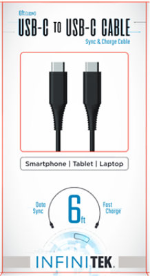 6ft Type C Sync & Charge Cable - Each - Image 1