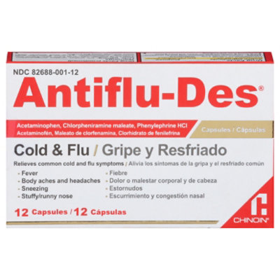 Antiflu-Des Cold & Flu Capsules - 12 Count - Image 3