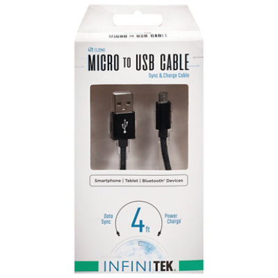 4ft micro usb sync & charge black - Each - Image 2