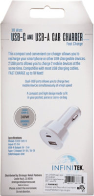 30 Watts Dual Car Charger Usba And Usbc Ports Fast Charger - Each - Image 3