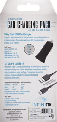 Inf 17w Dual Car Charger Usba & Usbc Ports 4ft. - Each - Image 3