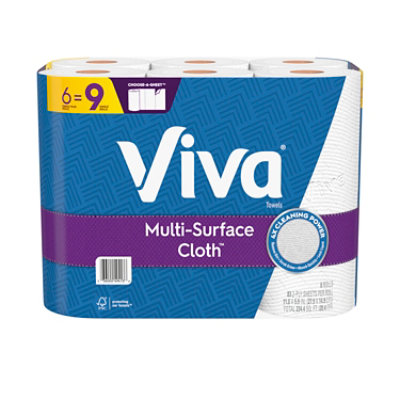 Viva Multi-Surface Cloth Paper Towels 110 Sheets Per Roll - 6 Count - Image 9