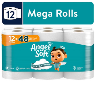 Angel Soft Bathroom Tissue - 12 Mega Roll - Image 1