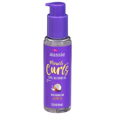 Aussie Miracle Curls Curl-defining Oil Hair Treatment With Jojoba Oil 3.2 Fz - 3.2 FZ - Image 1