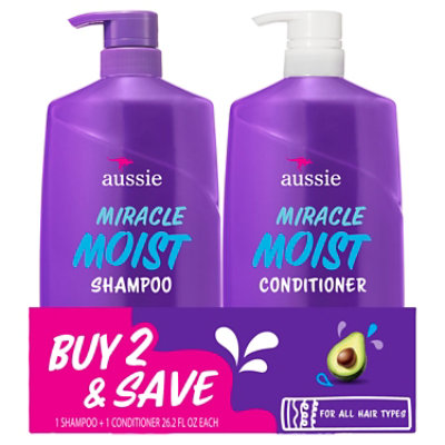 Aussie Miracle Moist Shampoo And Conditioner Hair Set  - 26.2 Fl. Oz. - Image 1