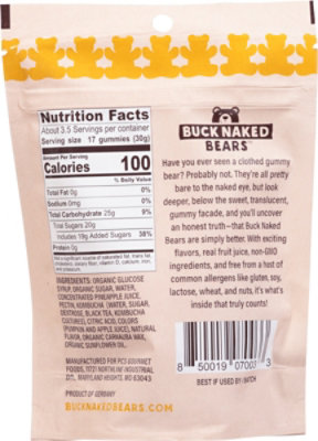 Buck Naked Gummy Bears Pineaple Komb - 3.5 Oz. - Image 6