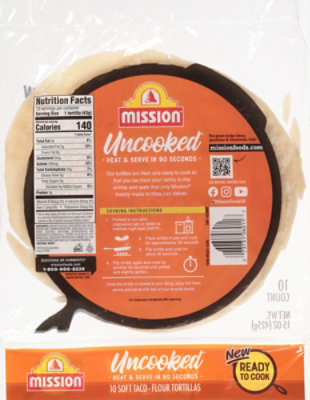 Mission Uncooked Soft Taco Flour Tortilla - 10 Count - Image 6