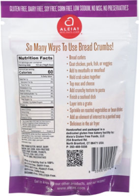 Aleia's Gluten Free Vegan Plain Bread Crumbs - 7 Oz - Image 5