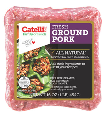 Catelli Bros Ground Pork Brick - 16 Oz - Image 1