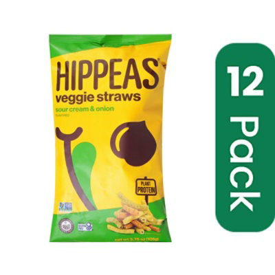 Hippeas Veggie Strawberry Sour Cream and Onion 3.75 Oz (Pack of 12) - Image 1