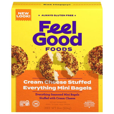 Feel Good Foods Mini Bagel Everything Cream Cheese Stuffed - 8 Oz - Image 1