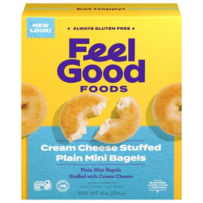 Feel Good Foods Bagels Plain Mini Stuffed Cream Cheese - 8 Oz - Image 2